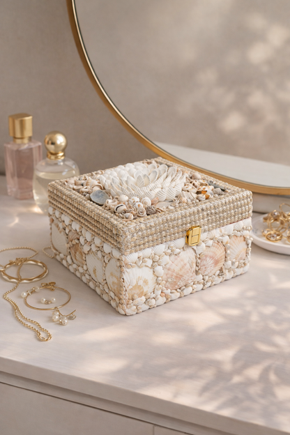 Wooden Bohemian Jewel Box|Handcrafted| 8x8inch - Shellkrafts