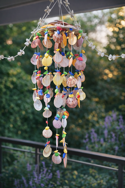 Bohemian Seashell Wind Chime with Warm Ambient Lights - Shellkrafts