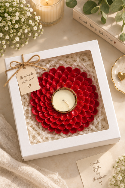 Handcrafted Floral Tealight Candle