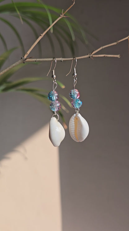 Crystal Ocean Blue Bead Drop Earrings